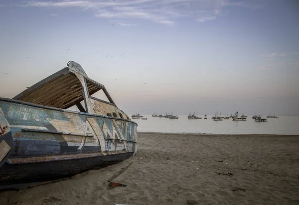 Abandon Wooden Boat Peru — Stock Photo, Image