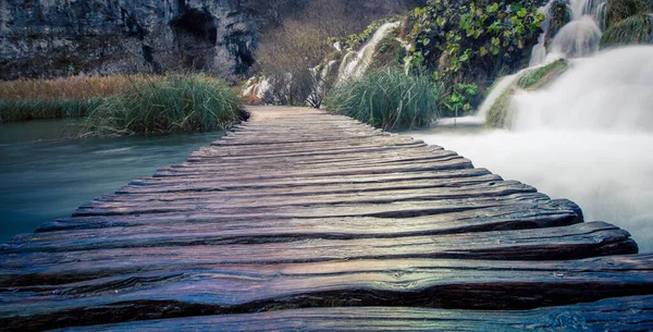 Lungomare Nel Parco Nazionale Dei Laghi Plitvice — Foto Stock