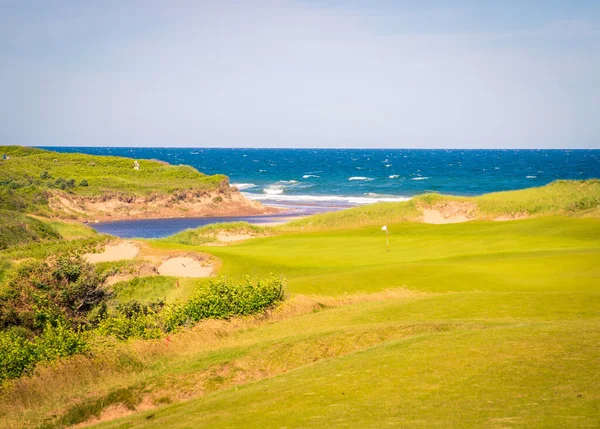 Campo Golf Nuova Scozia Con Vista Sull Oceano Atlantico — Foto Stock