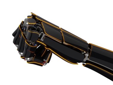 Beyaz bir arka plan üzerinde 3D render Robotik el