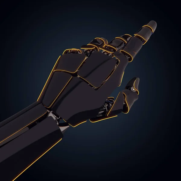 Рендеринг Роботизированной Руки Темном Фоне — стоковое фото