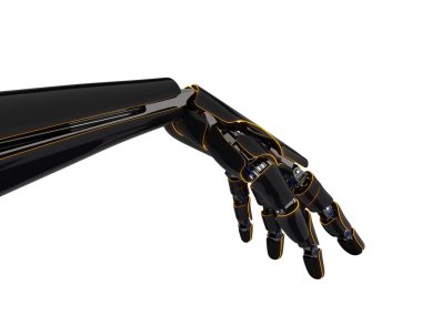 Beyaz bir arka plan üzerinde 3D render Robotik el
