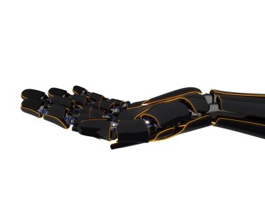 Beyaz bir arka plan üzerinde 3D render Robotik el