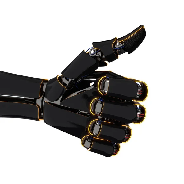Rendering Robotic Hand Vit Bakgrund — Stockfoto