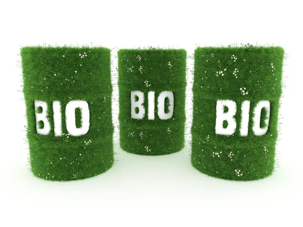 Rendering Hordó Borított Zöld Bioüzemanyagok — Stock Fotó