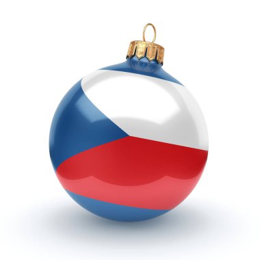 3D render Noel top Çek Cumhuriyeti bayrağı ile dekore edilmiştir.