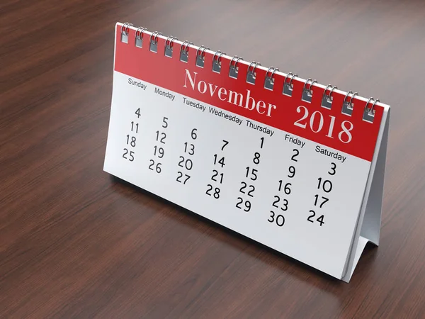 Rendering Flipchart Desktop Calendar 2018 Year — Stock Photo, Image