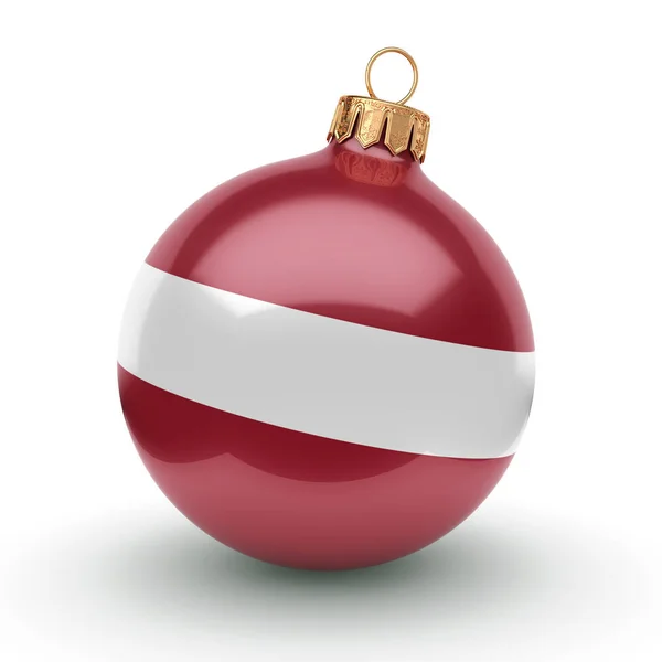 ラトビアの旗で飾られた レンダリング クリスマス ボール — ストック写真