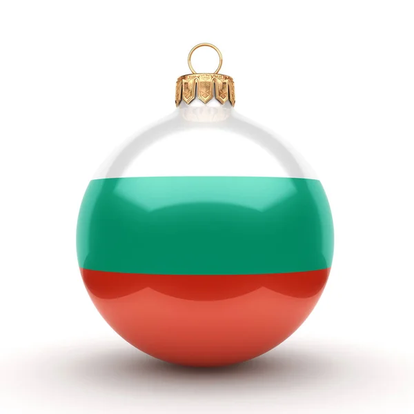 Rendering Labdát Karácsonyi Díszített Bulgária Zászlaja — Stock Fotó