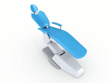 3D işleme modern diş sandalye beyaz bir arka plan üzerinde