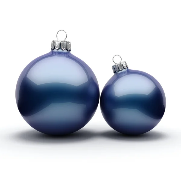 Representación Dark Blue Christmas Ball Sobre Fondo Blanco —  Fotos de Stock