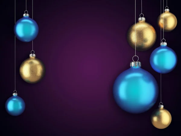 Rendering Christmas Card Christmas Balls Stock Picture