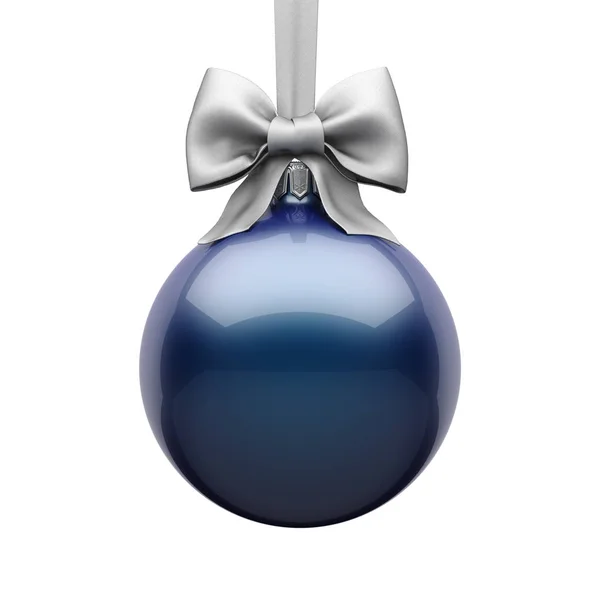 3D rendu bleu foncé boule de Noël — Photo