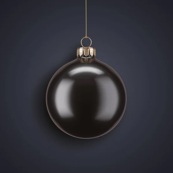 Rendering Christmas Ball Dark Background Inscriptions — Stock Photo, Image