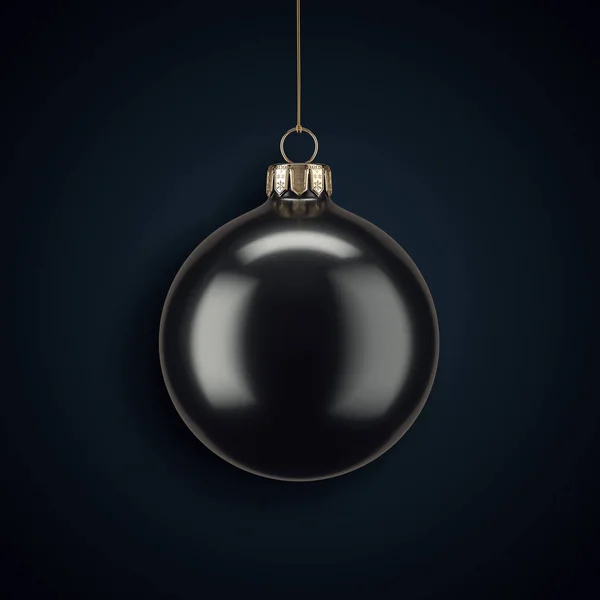 Rendering Christmas Ball Dark Background Inscriptions — Stock Photo, Image