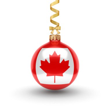 3D render Noel top Kanada bayrağı ile