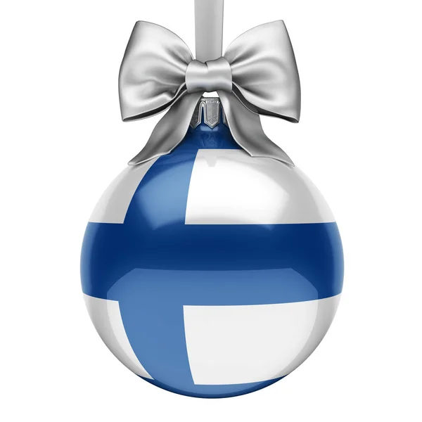 3D-Darstellung Weihnachtskugel mit der Flagge Finnlands — Stockfoto