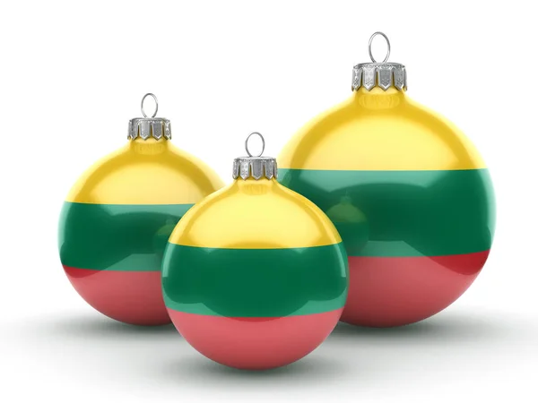 3D-Rendering Weihnachtskugel mit der litauischen Flagge — Stockfoto