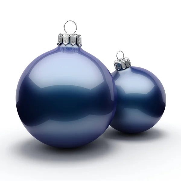 3D renderização bola de Natal azul escuro — Fotografia de Stock