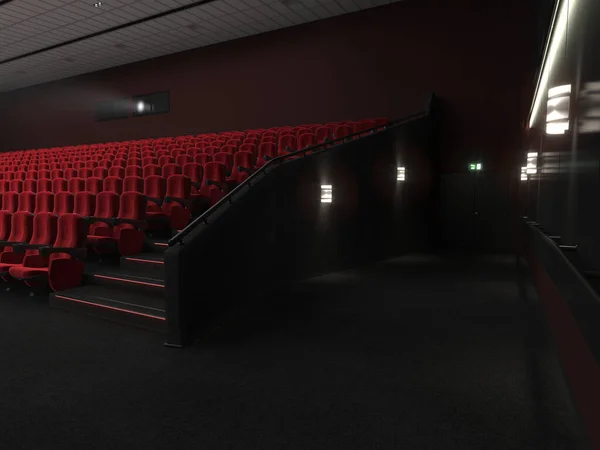 3D işleme modern sinema — Stok fotoğraf