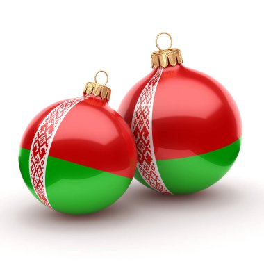 3D render Noel top ile Beyaz Rusya bayrağı