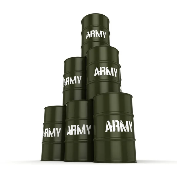 3D rendering hadsereg hordók — Stock Fotó