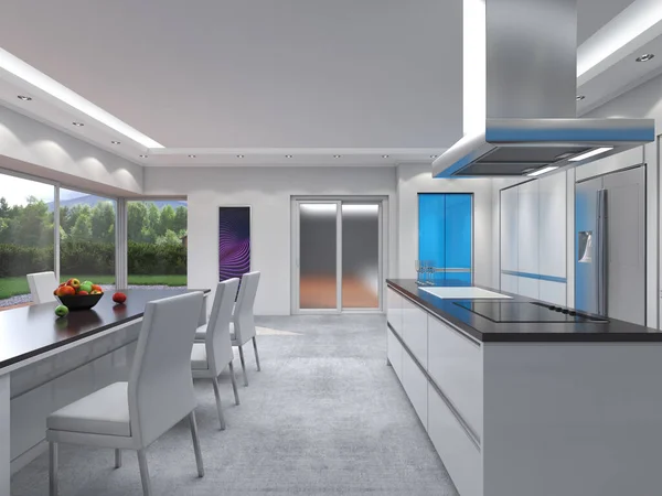 3D renderizado cocina moderna — Foto de Stock