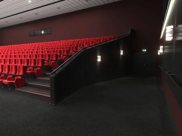 3D işleme modern sinema — Stok fotoğraf