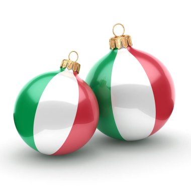 3D render Noel top ile İtalya bayrağı