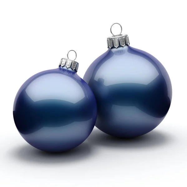 3D rendu bleu foncé boule de Noël — Photo