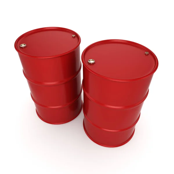 3D rendering red barrels — Stock Photo, Image