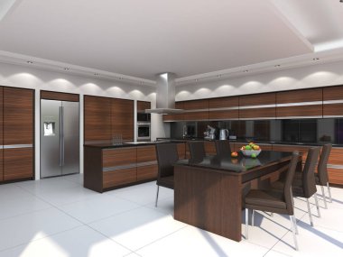 3D işleme modern mutfak