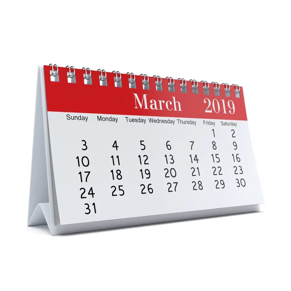 Calendario di rendering 3D — Foto Stock