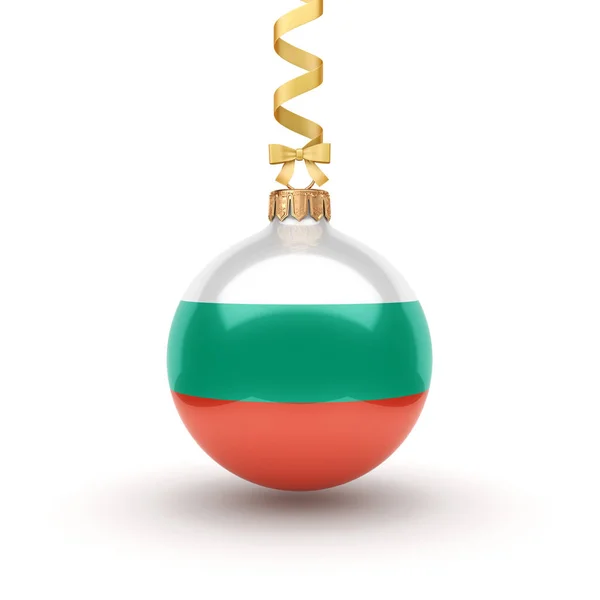 3D rendering labdát karácsonyi Bulgária zászlaja — Stock Fotó