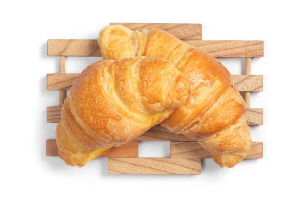 Két friss croissant-t — Stock Fotó