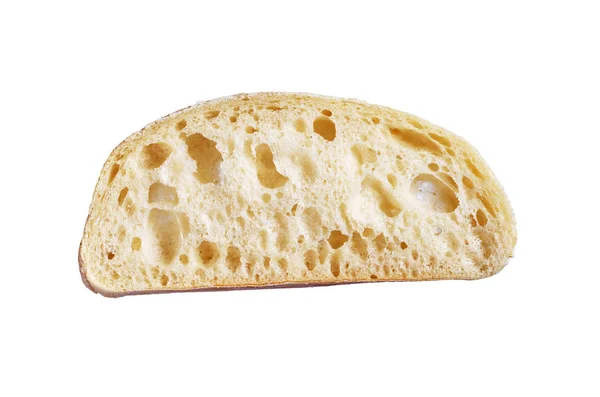 Slice Ciabatta Bread Isolated White Background Top View — Stock Photo, Image