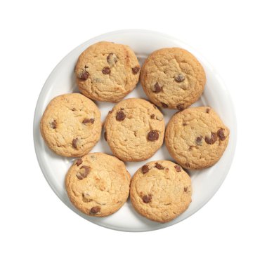 Çikolata beyaz arka plan üzerinde üstten görünüm izole plaka ile tanımlama