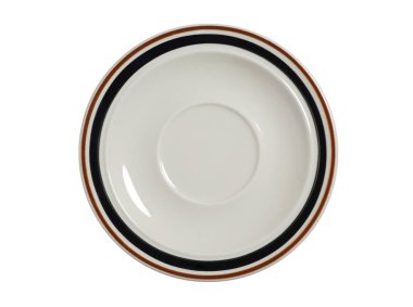 Beyaz arka plan üzerinde üstten görünüm izole kahverengi ve siyah kenar ile boş levha