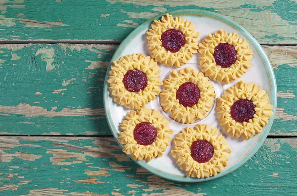 Shortbread Cookies mit Marmelade — Stockfoto