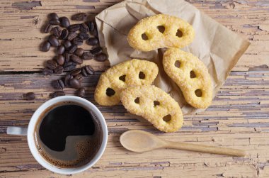 Şeker ile kahve ve kraker