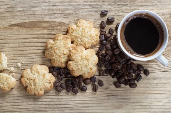 Caffè e frolla con cocco — Foto Stock