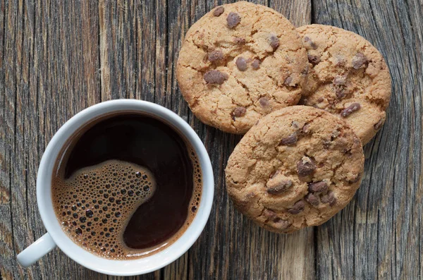 Biscuits et tasse de café — Photo