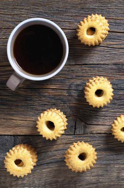 Biscuits et tasse de café — Photo