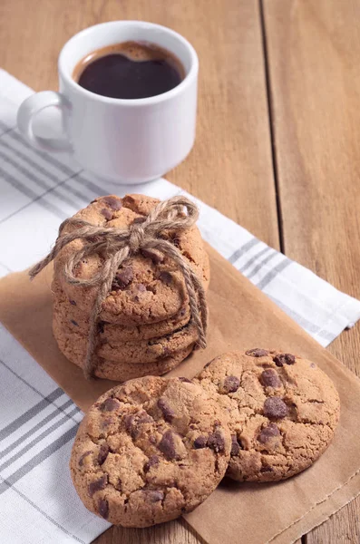 Biscoitos de chocolate e café — Fotografia de Stock