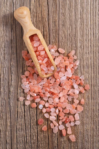 Pink salt in scoop — Stock Photo, Image