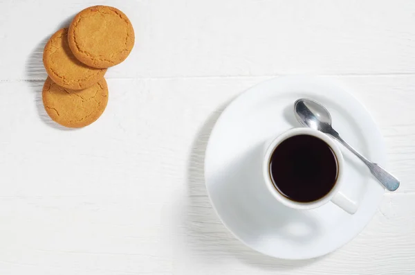 Káva s ovesné sušenky — Stock fotografie