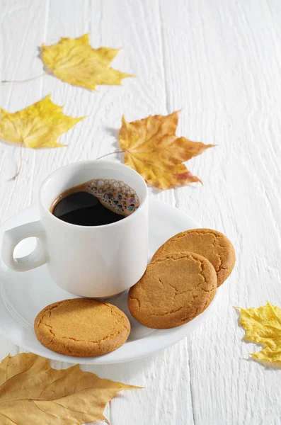 Café avec biscuits à l'avoine — Photo