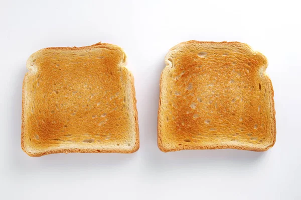 白を基調とした焼きトーストパン トップビュー — ストック写真