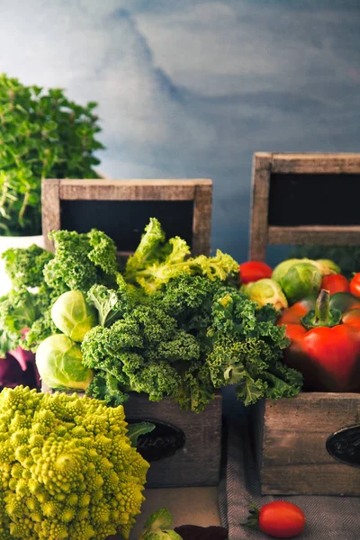 Légumes Frais Dans Des Bols Aménagement Alimentaire Variété Légumes — Photo