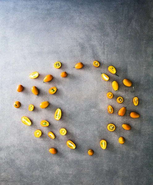Oranje Fruitvariëteit Vruchtenassortiment Platte Fruitvloer — Stockfoto